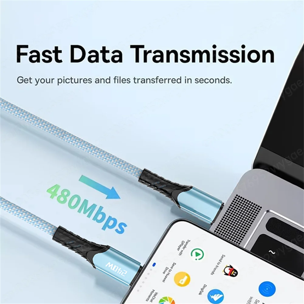 NNBILI 240W 5A Fast Charge USB A to Type C Quick Charge Cable For Samsung S26 Realme Xiaomi Huawei OPPO OnePlus Phone Data Cable