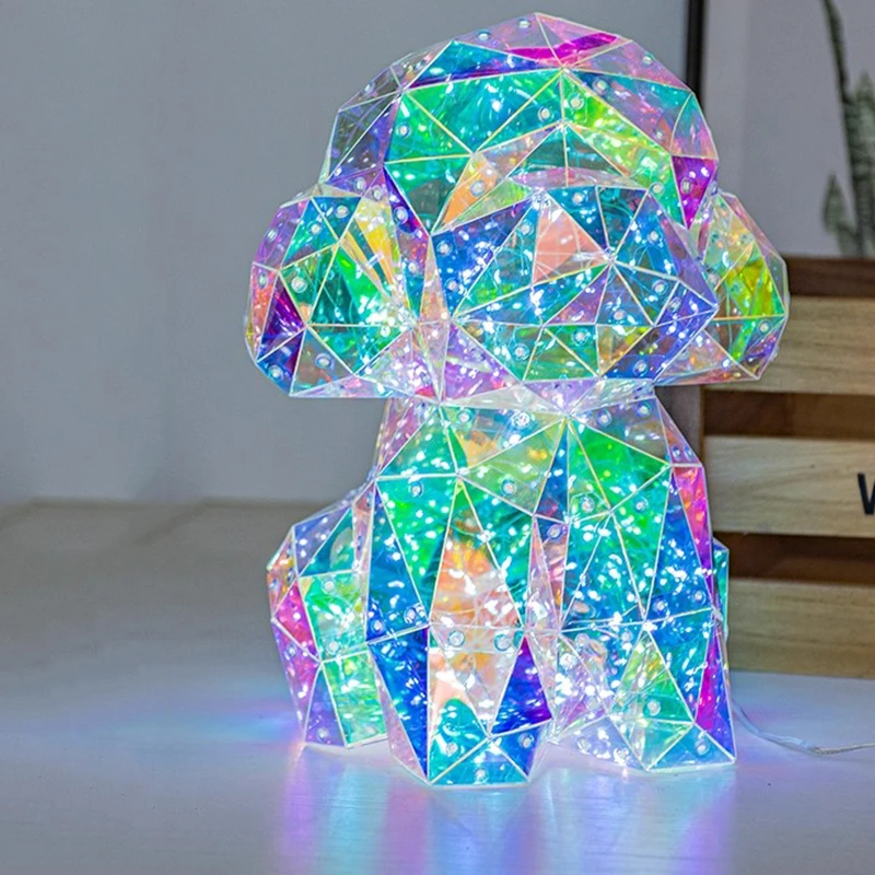 Christmas Ornaments Christmas Supplies Doll Symphony Teddy Dog Glowing Lantern Luxury Funky Tabletop Ornament Gift Home Products