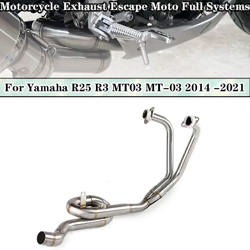 

For Yamaha R25 R3 MT03 MT-03 2014 -2021 Motorcycle Exhaust Escape Moto Full Systems Front Middle Link Pipe Muffler