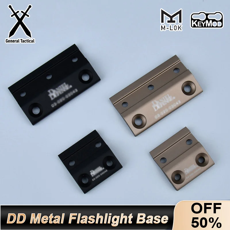 Tactical Airsoft DD Metal Base Fit Surefir M300 M600 Flashlight Keymod MLOK SMR Mount Weapon Hunting Light Mount Accessories