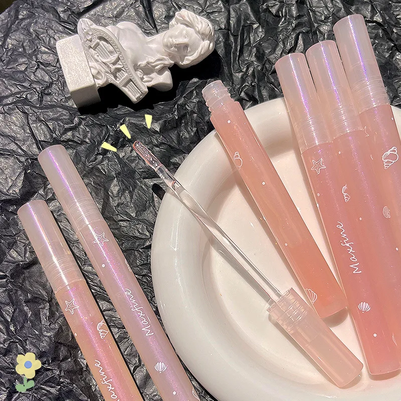 Mirror Water Lip Gloss Water Glossy Lip Glaze Transparent Lip Oil Lasting Liquid Lipstick Clear Glitter Hydrating Plump