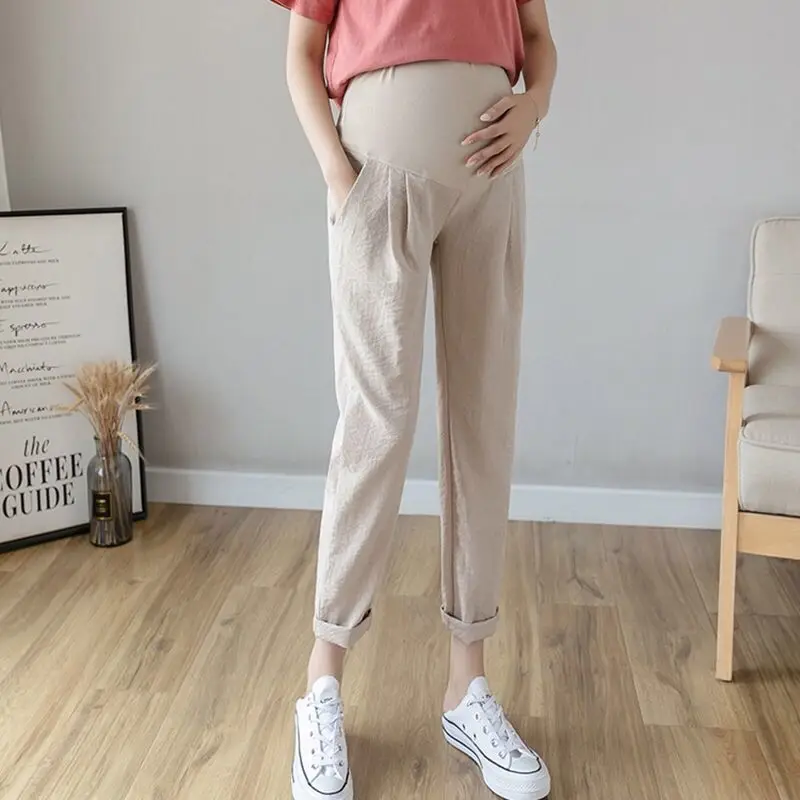 Pregnant Women\'s Pants Summer Thin Outwear Summer Abdominal Care Loose Casual Feet Nine Cent Pregnant Women\'s Pants