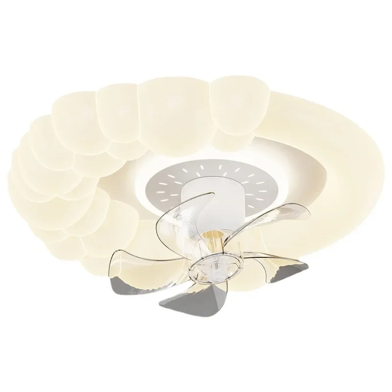 

Fan light, bedroom room ceiling light, simple modern cream wind