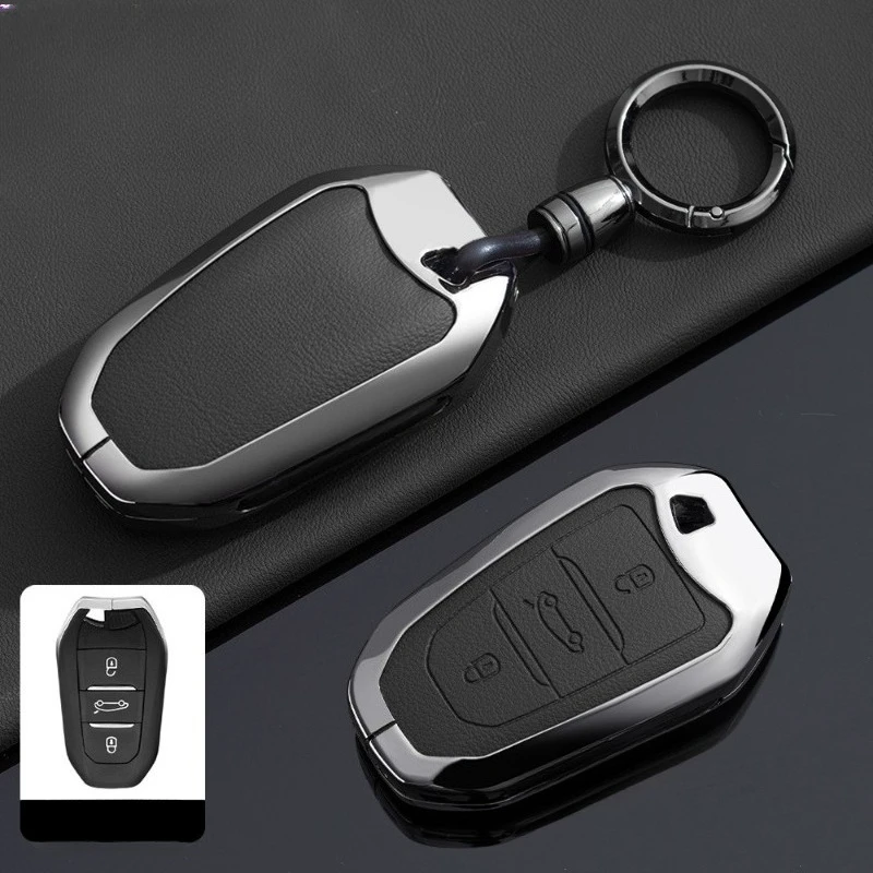 

Premium Zinc Alloy Key Cover Case for Peugeot 408/408X/508L/4008/5008/2008 - Protective Key Fob Shell Keychain