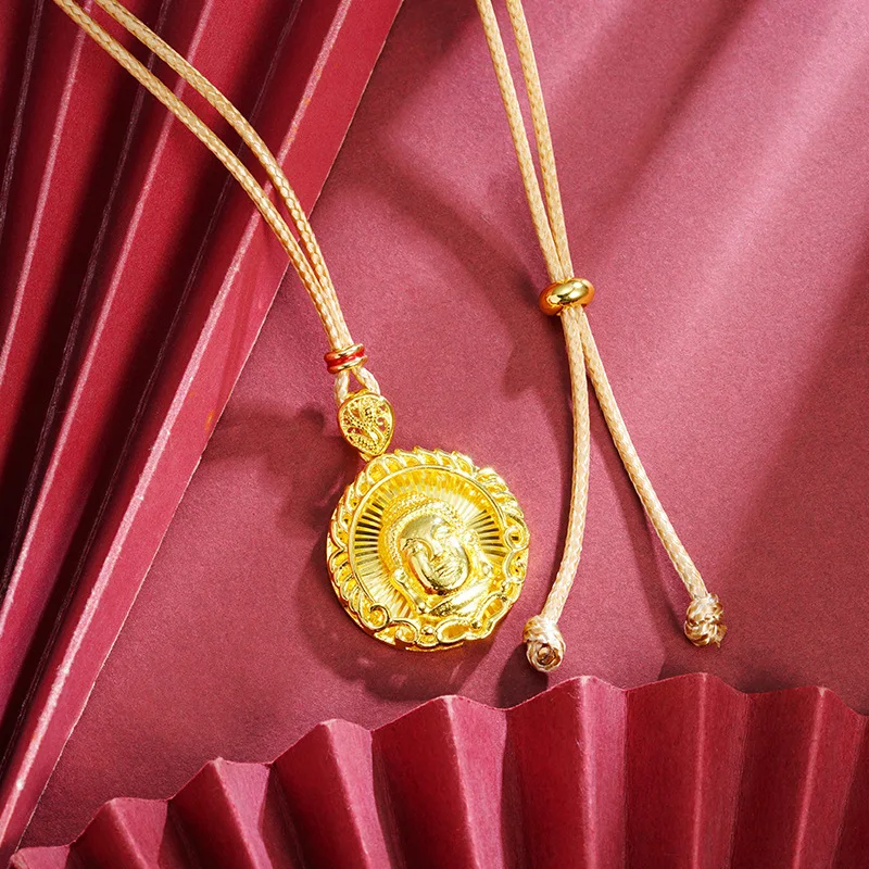 

Unisex Tathagata Buddha Flame Pendant Necklace 24K Gold AU999 - Unisex style, warm 24K luster, AU999 guarantee for steady taste