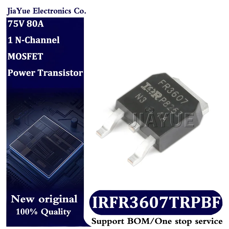 5pcs/lot 100% New Original Chips IRFR3607TRPBF TO-252-2(DPAK) 75V 80A IRFR3607TRPbF MOSFET Field effect tube Power Transistor