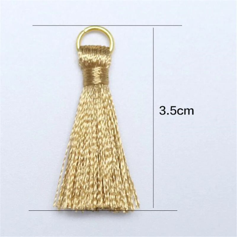 20pcs/lot 35mm mini small silk tassel for earrings jewelry making diy tassels with gold ring jewelry accessories fringe findings