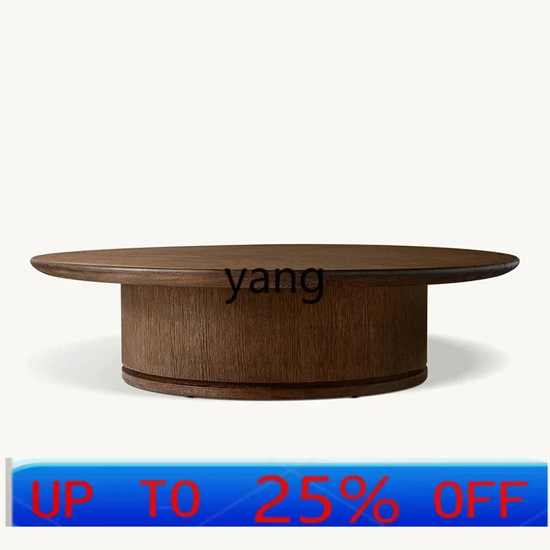 

LMMLight Luxury High-End Solid Wood round Coffee Table Living Room Sofa B & B Small Apartment Coffee Table