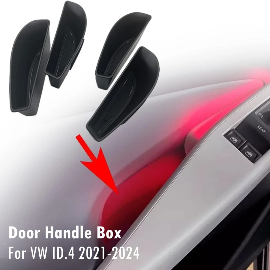 For VW ID.4 2021-2024 ABS Door Handle Storage Box & Dashboard Tray ID4 Crozz Door Organizer Dash Tray Accessories