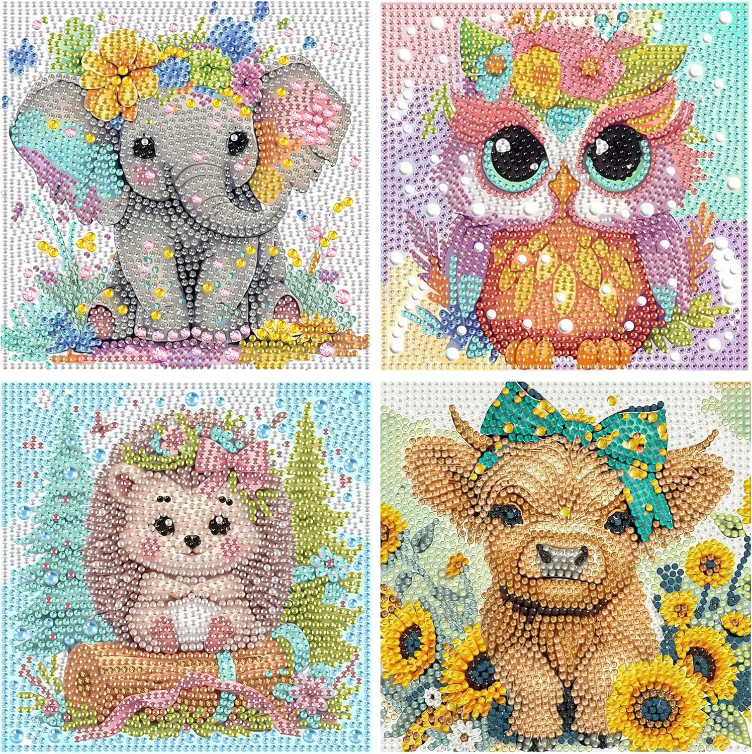 

Yunruily 4 Pack Diamond Painting for Kids,Animal Diamond Art for Kid,Diamond Art Painting,Children Birthday,Christmas for Gifts