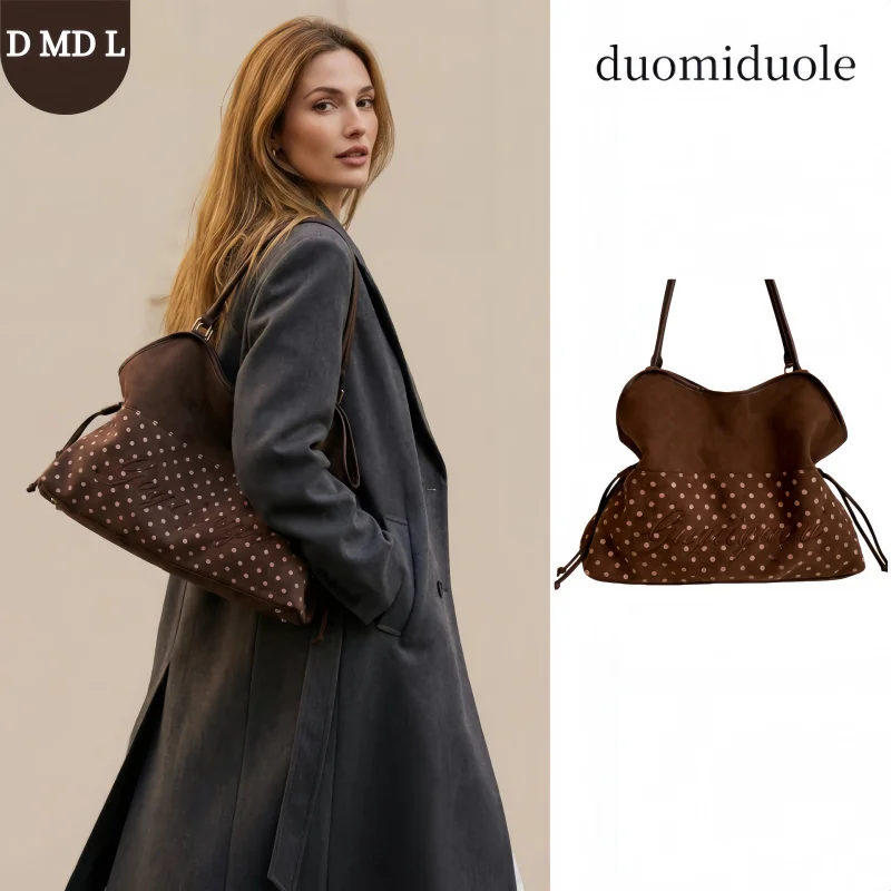 

Брендовая женская сумка на плечо Y2k, модная милая сумка в горошек, корейская повседневная универсальная сумка с леопардовым принтом, коричневые матовые сумки-тоут