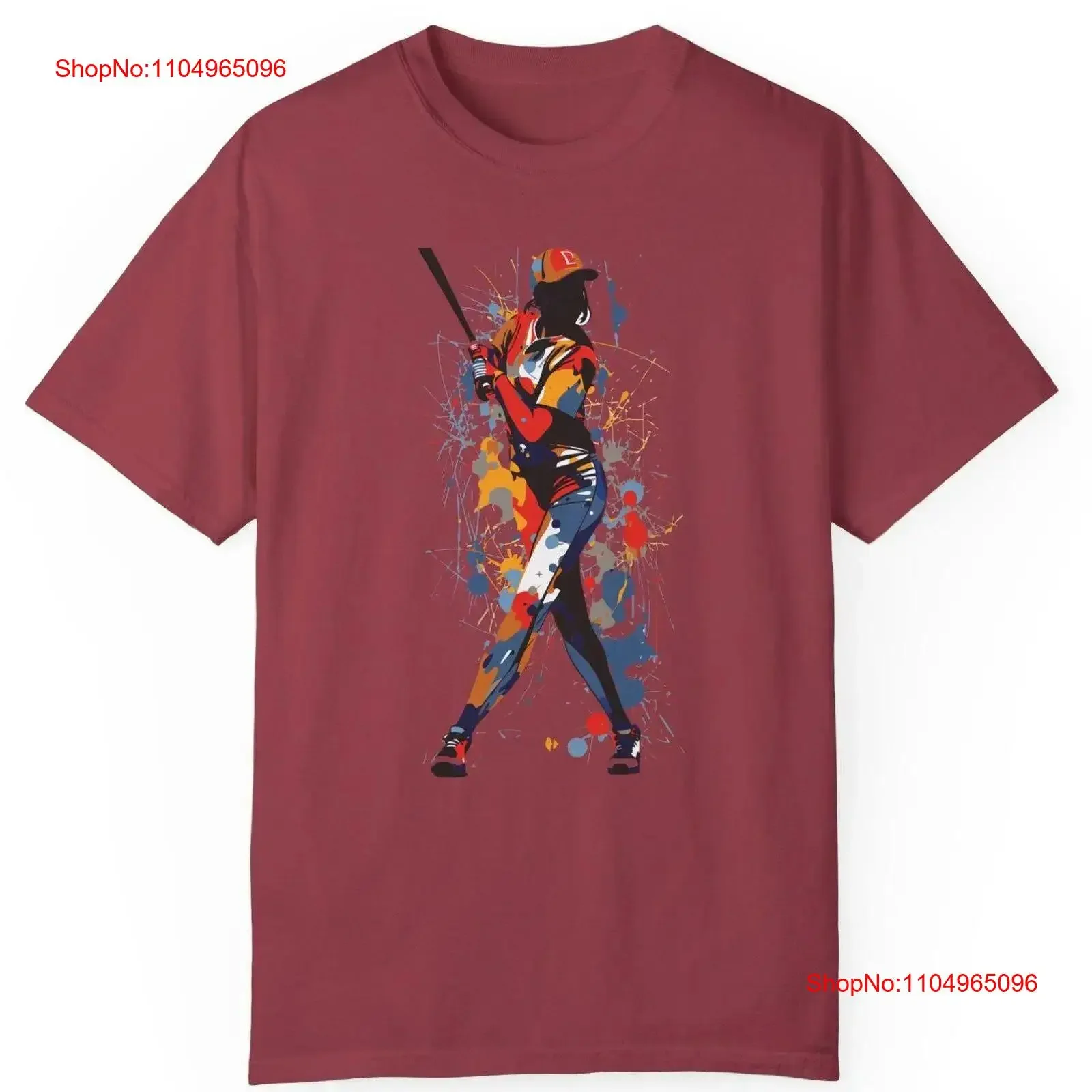

Colorful Baseball Player T Shirt Sports Art Vibrant Athletic Design Unique Perfect for Fans vintage Washed Slightly Versatile