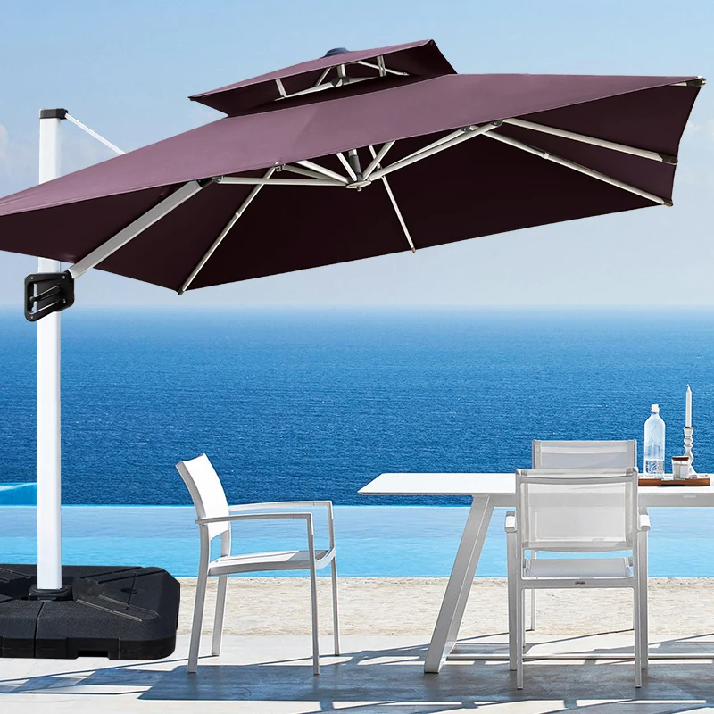 Big Size Outdoor Cantilever Umbrella Weather Resistant Outside Patio Restaurant Parasols Umbrellas Outdoor