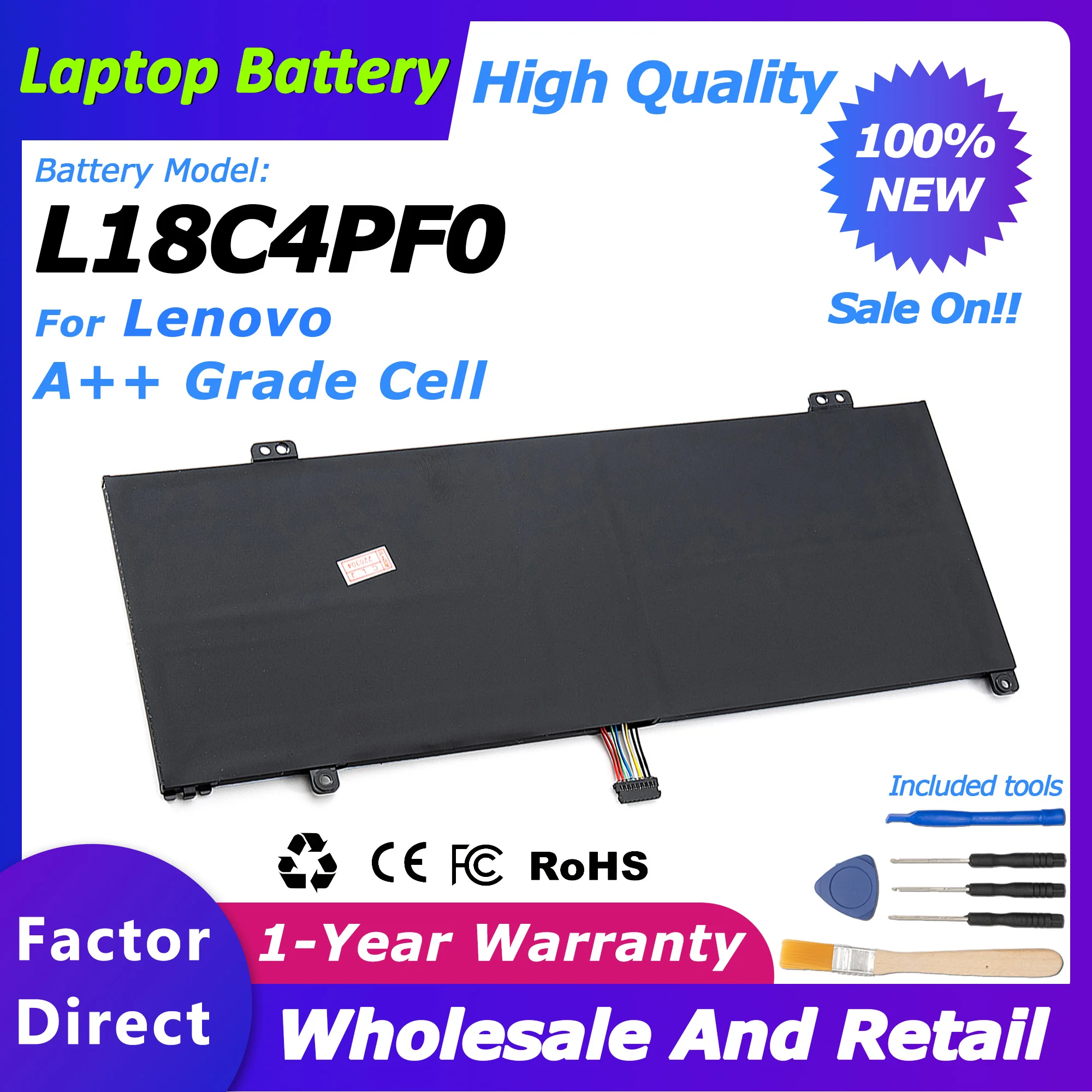 

L18C4PF0 Новый аккумулятор для ноутбука Lenovo ThinkBook 13S-IWL 14S-IML серии 13S-IWL 14S-IWL аккумулятор для ноутбука 2964 мАч