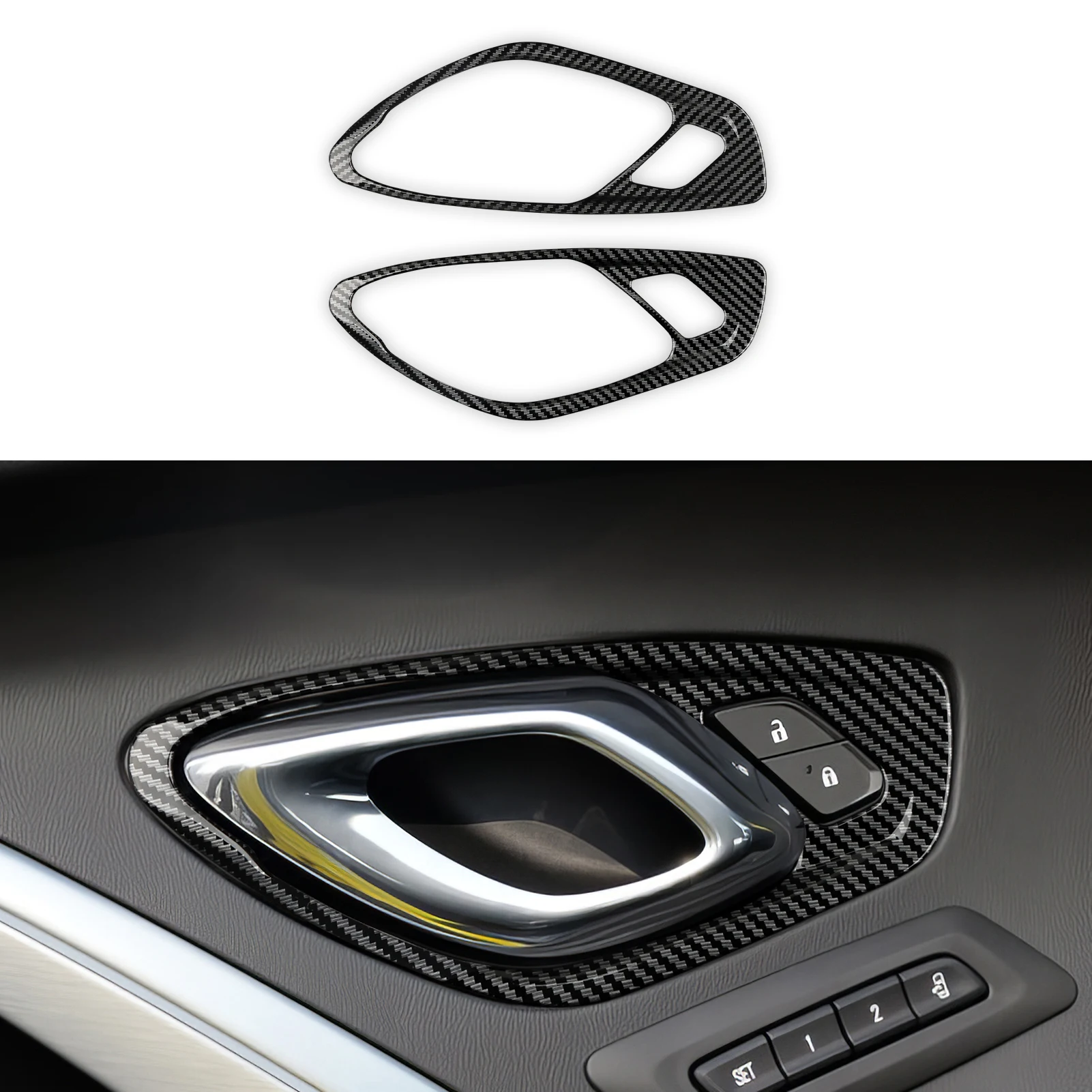 Car ABS Carbon Fiber Decal Door Handle Sticker Interior Trim Cover for Chevrolet Camaro 2016 - 2024 Accessories