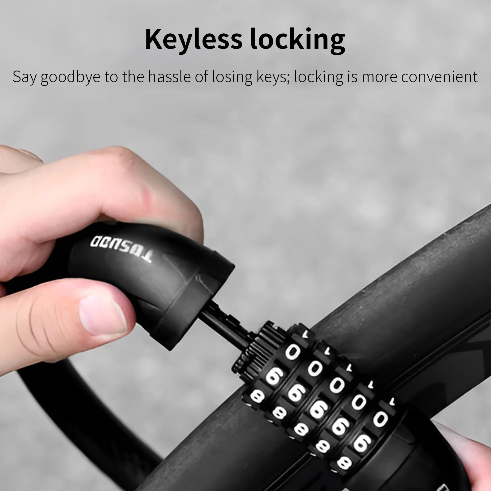 TOSUOD Bicycle Lock 5-Digit Combination Portable Bike Lock for MTB Road Bike Scooter Motorcycle
