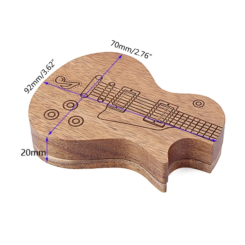 PXPF 1Pc Guitar Pick Holder Wooden Plectrum Guitar Case Personalized Mediator Storage Box Bass Pack Jazz Gift