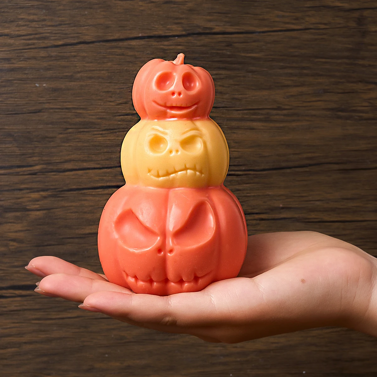 Halloween Pumpkin Ornament Mold Creative Horror 3D Pumpkin Monster Scented Candle Gypsum Silicone Mould DIY Handmade Hand Tools