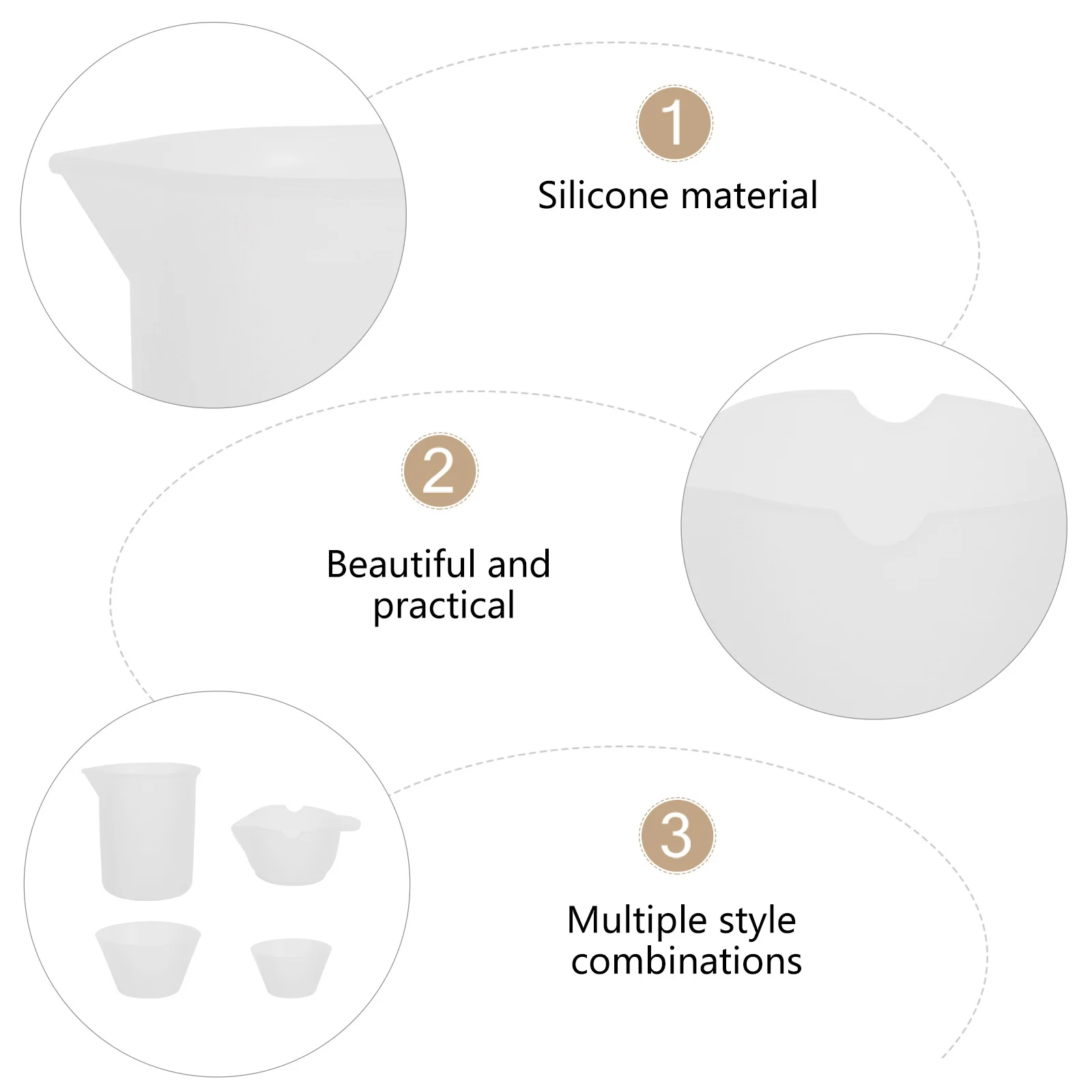 

1Set Silicone Measuring Cups Tool Kit 100ml Precise Scale Nonstick Resin Mixing DIY Accessory Silicone Measuring Cups Tool Kit