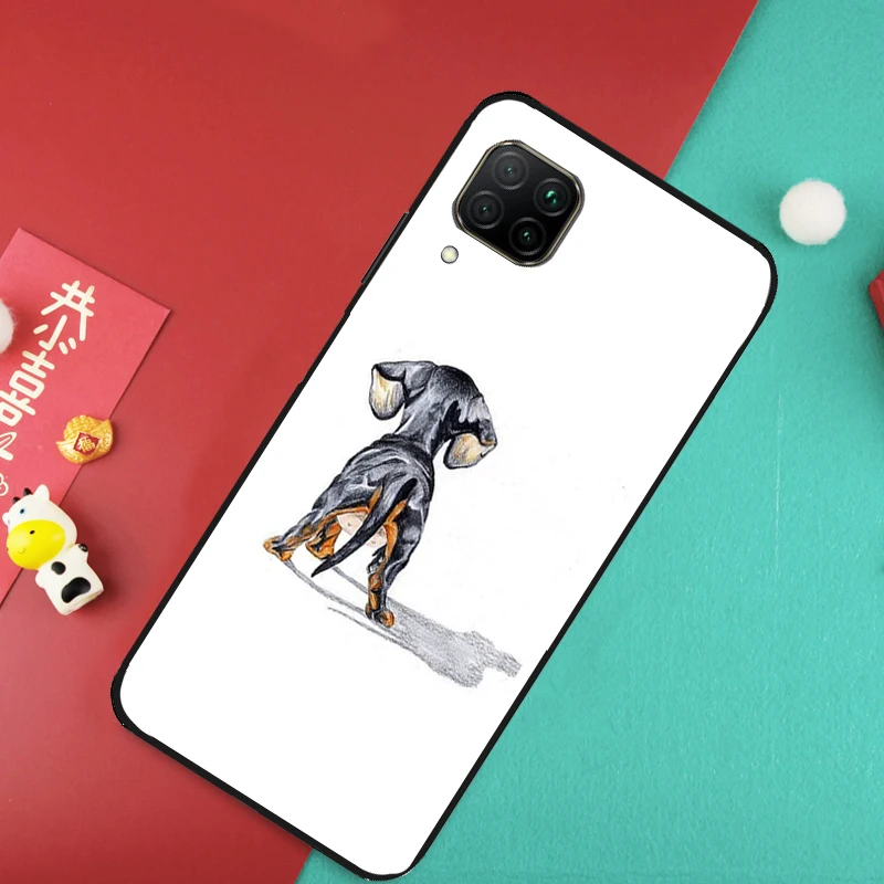 Etui na telefon Huawei Nova Y73 Y70 Y72 Y60 Y90 Y61 Y91 8i 7i 11i 12i 12s 9 10 SE P20 P30 P40 Lite z motywem jamnika (dackla)