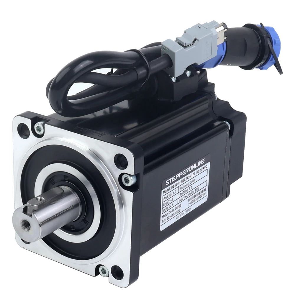 STEPPERONLINE DSY Series 1000W RS485 DC Servo Motor Kit 24-70VDC 3.2Nm 3000RPM with Servo Driver 17-Bit Incremental Encoder IP65