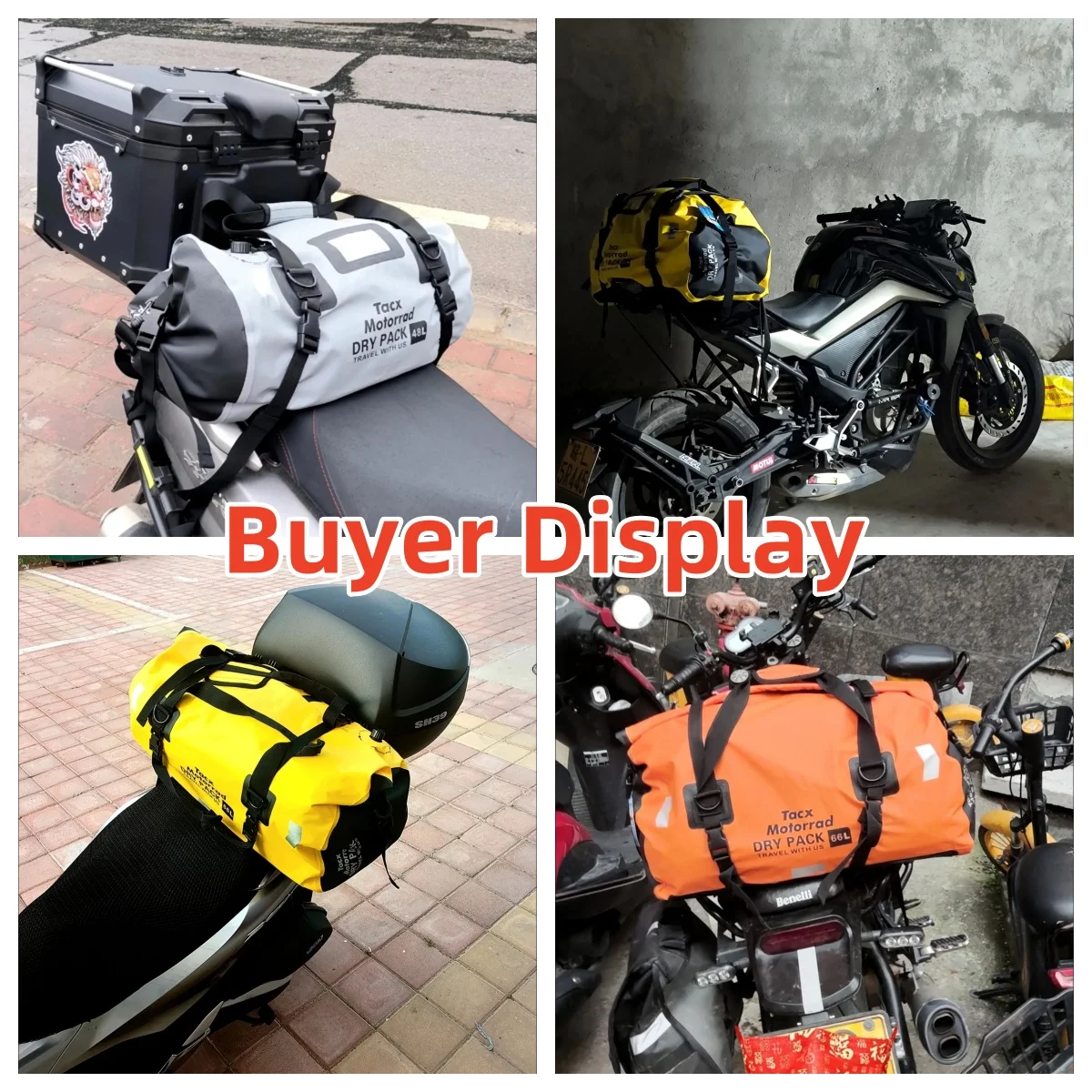 Motorcycle Waterproof Rear Seat Bag Large Capacity 66L Motorcycle Travel Equipment Long-distance Riding Luggage Bag Saddle Bag