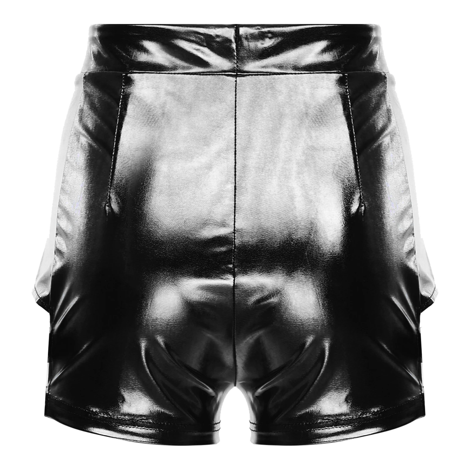 النساء لامع لامعة السراويل عالية الخصر الفخذين انقطاع مع أبازيم معدنية السراويل الساخنة الغنيمة السراويل ل رقص الجاز التشجيع السراويل #4