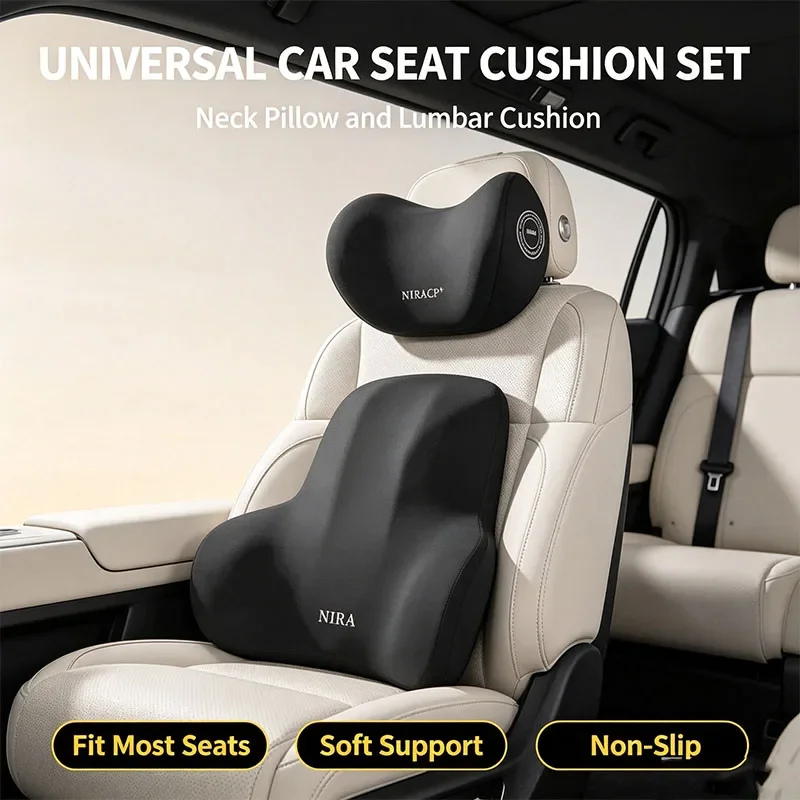 新型車用ネッククッション-ネックレストプロテクター-頸椎腰椎サポート-ネックヘッドレスト-バックパッド-車用アクセサリー-カーシートピロー