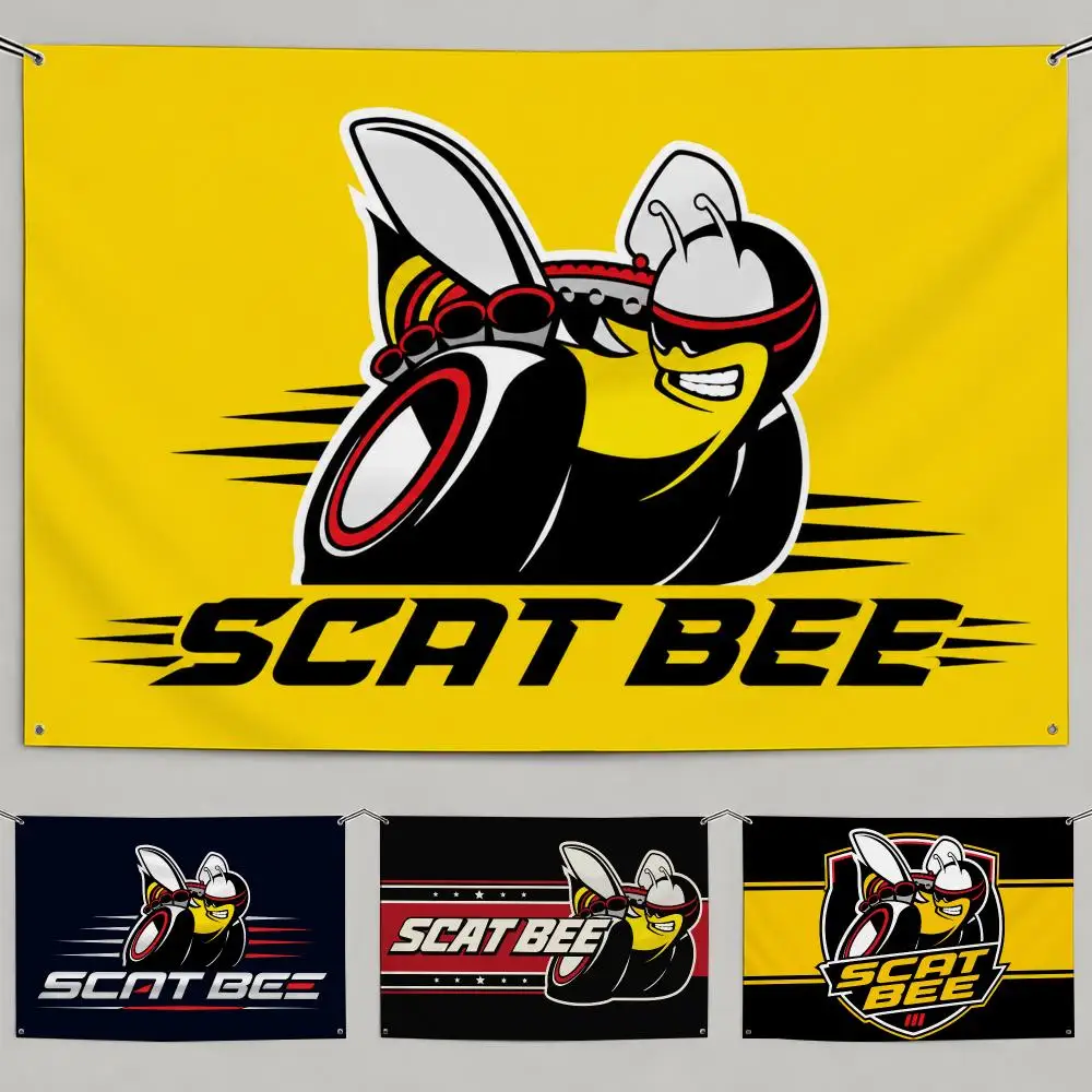 Car Brand Dodge Scat Pack Flags Flags Minimalist Fabric   Outdoor Garden Banner Hanging Sign for Shop Home Decor