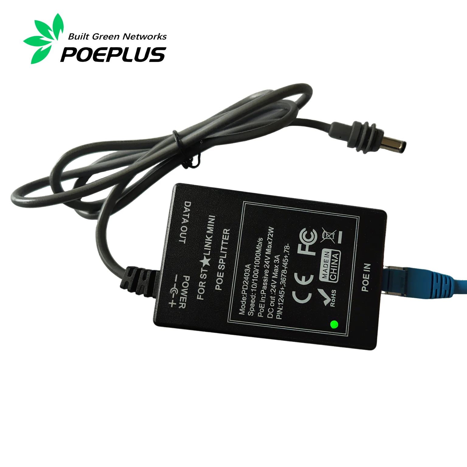 

24V Passive POE splitter max 24V 3A 72W output with starlink MINI dishy waterproof connector