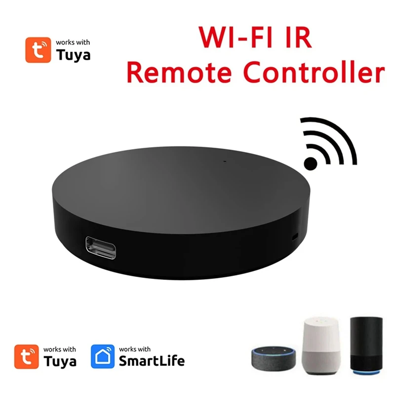 

1 шт. умный ИК-пульт дистанционного управления Wi-Fi, универсальный Smart Life APP Control TV DVD AUD AC, черный для TUYA Amazon Alexa Google Home