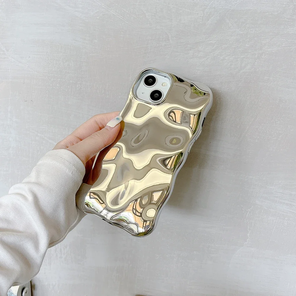 Qianliyao 3D Pyrolite Pattern Phone Case For iPhone 15 14 13 12 11 Pro Max 14promax Silvery Soft Shockproof Back Cover