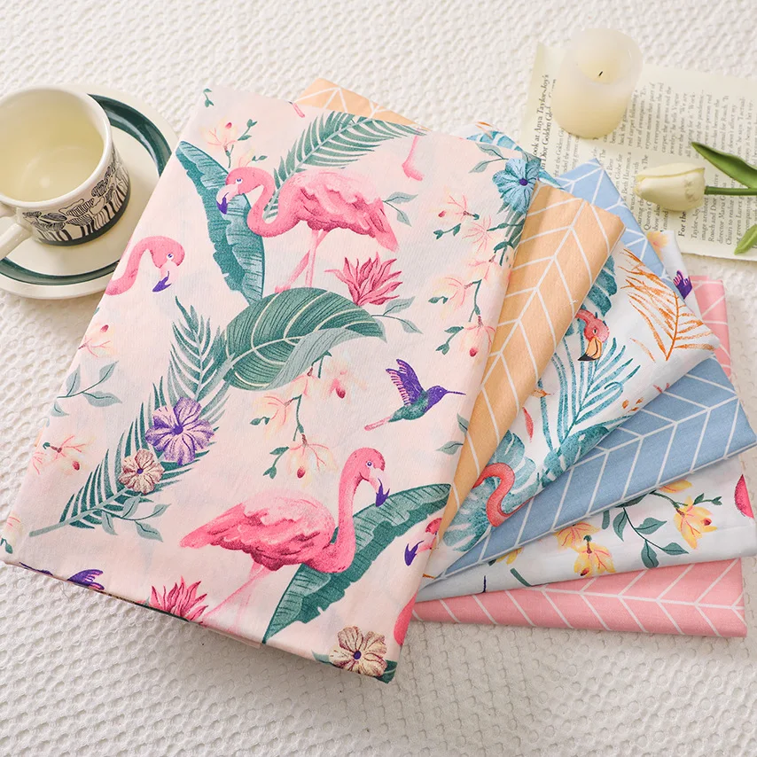 New Flamingo twill 100% cotton fabric DIY sewing bedding apparel dress patchwork fabric kids handwork cotton cloth tecidos tilda