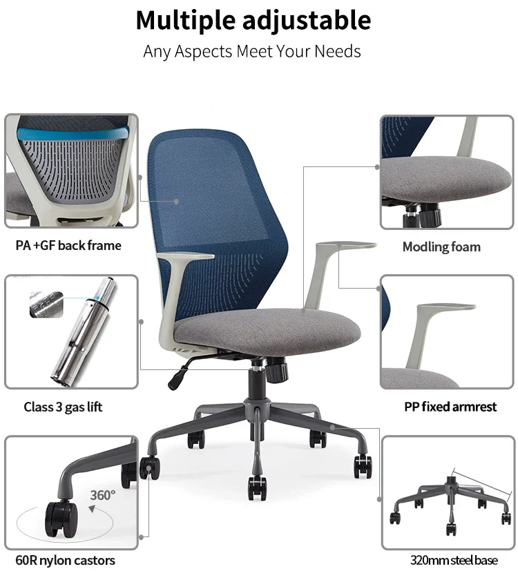 

In Red Breathable Mesh Ergonomic Wholesale Modern Design Executive Office Chair