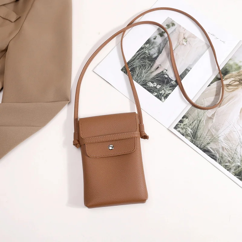 Mini Crossbody Phone Bag for Women 2026 New Trendy Vertical Small Shoulder Bag Soft Leather Multifunctional Purse view 2