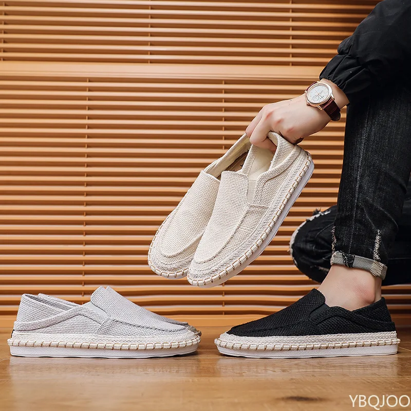 New Spring Autumn Casual Comfortable Flats Lightweight Breathable Round Head Shallow Mouth Shoes Simple Fashion Men's Shoes