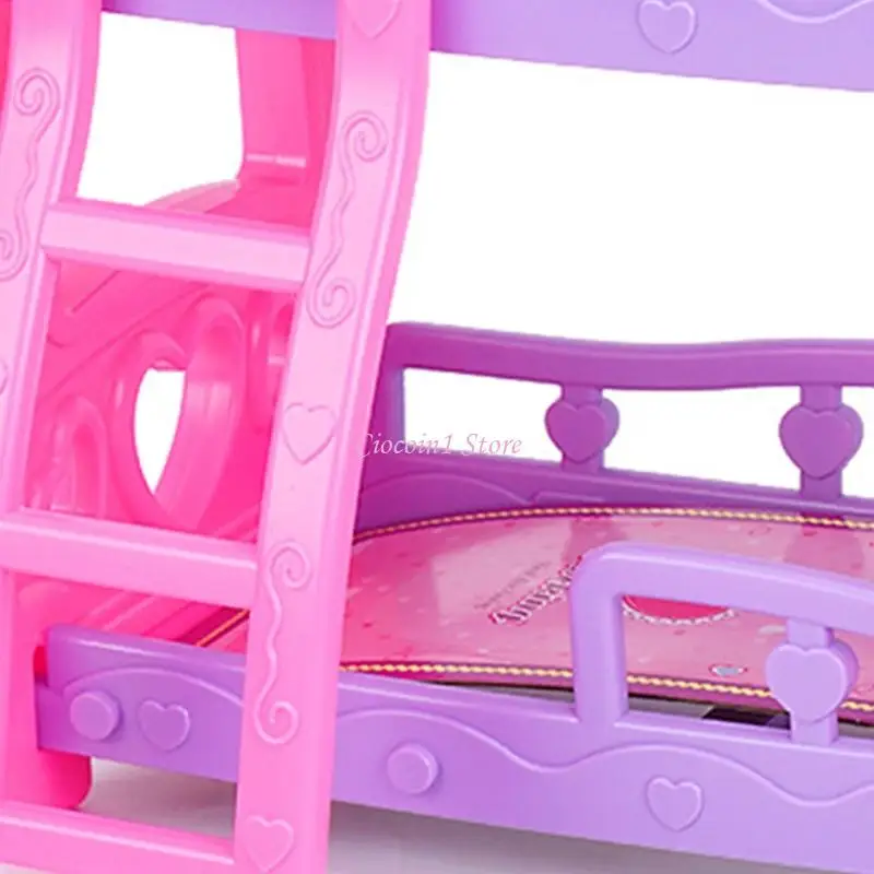 Y1UB KIDSシミュレーション睡眠ベッドのふりをする家具ミニチュアコットアセンブリキット親子相互作用ロールプレイ用お子様の相互作用