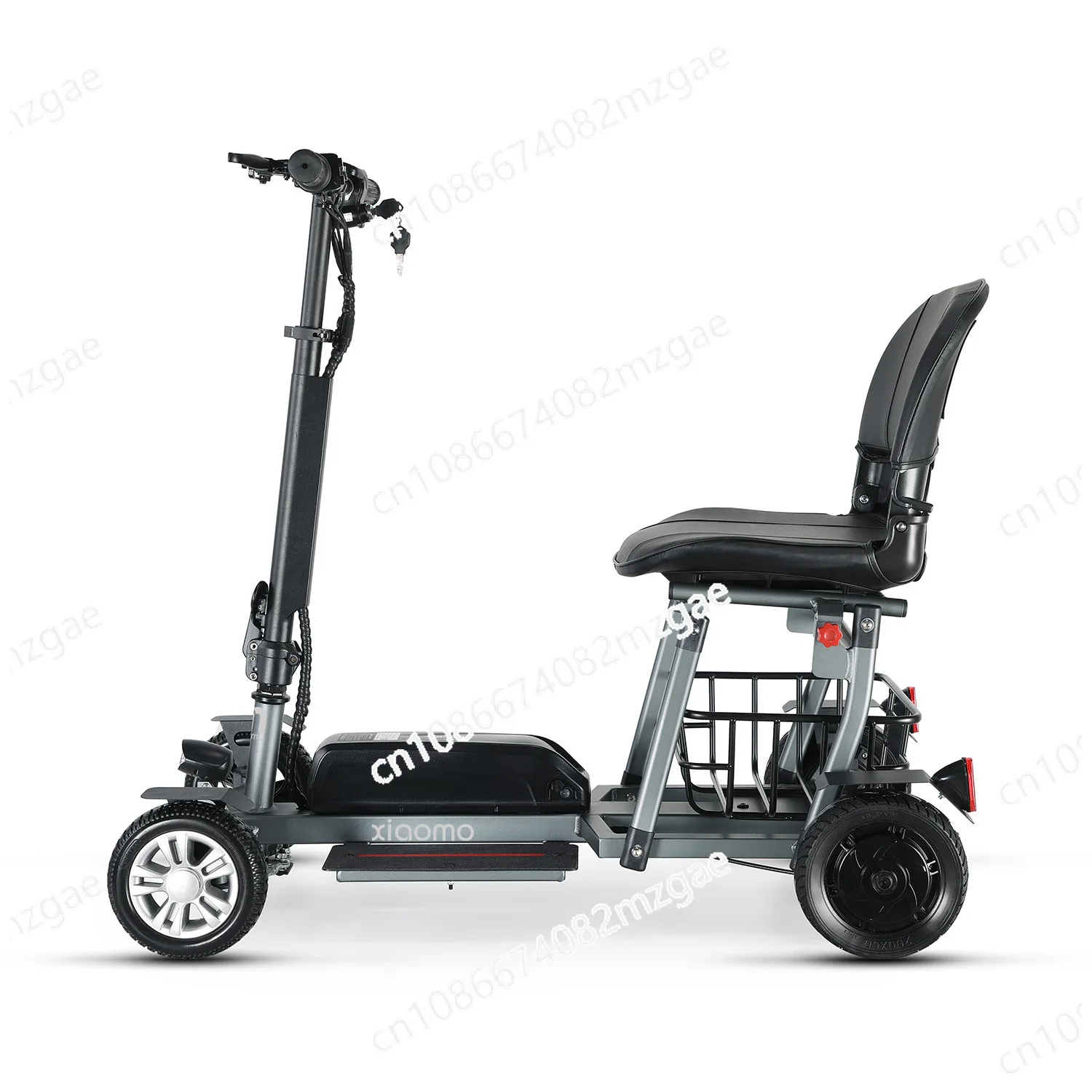 Small folding electric four-wheel car, aluminum alloy ultra light elderly commuting car