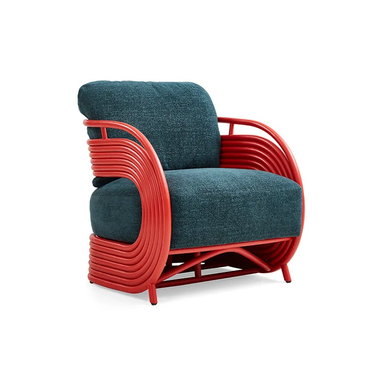 

Indonesian rattan art rattan chair living room French retro rattan sofa chair homestay balcony chair tea table three-piece