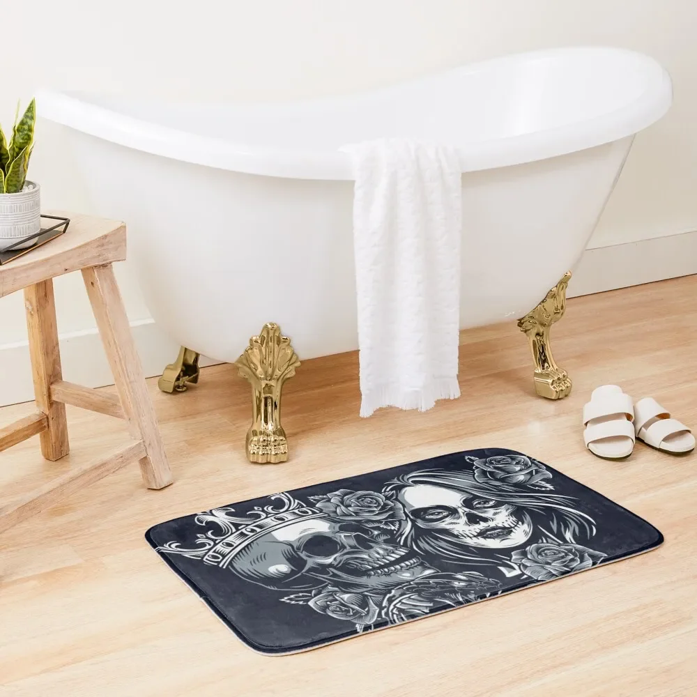 

Skull and catrina Bath Mat Sets Of Bathroom Accessories Bathroom Rugs Mat