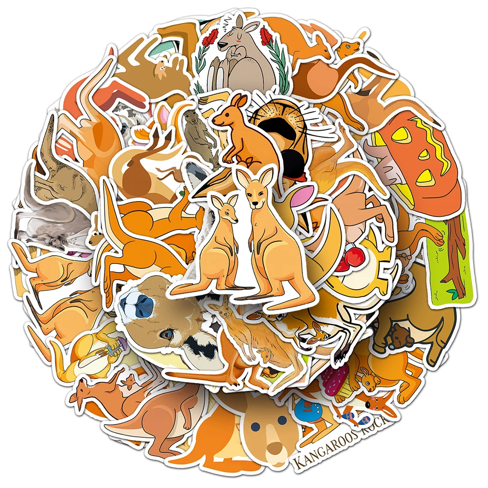 

10/30/50pcs Cute Animal Kangaroo Stickers Cartoon Decals Toy DIY Skateboard Luggage Laptop Bike Waterproof Graffiti Sticker Pack