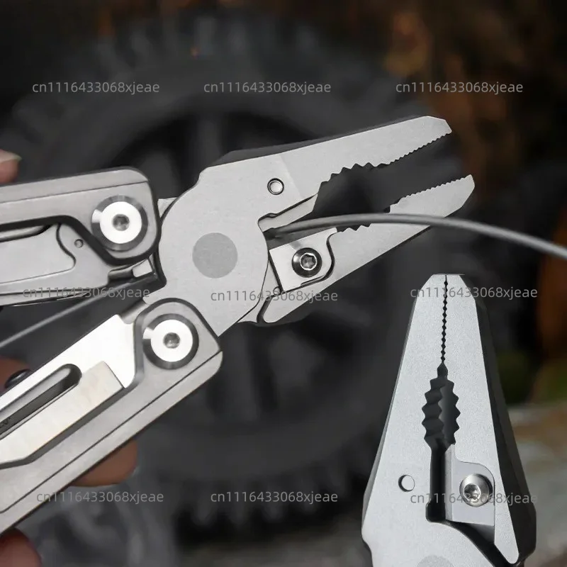 Titanium alloy multi-function tool pliers folding knife scissors saw multi-purpose combination pliers