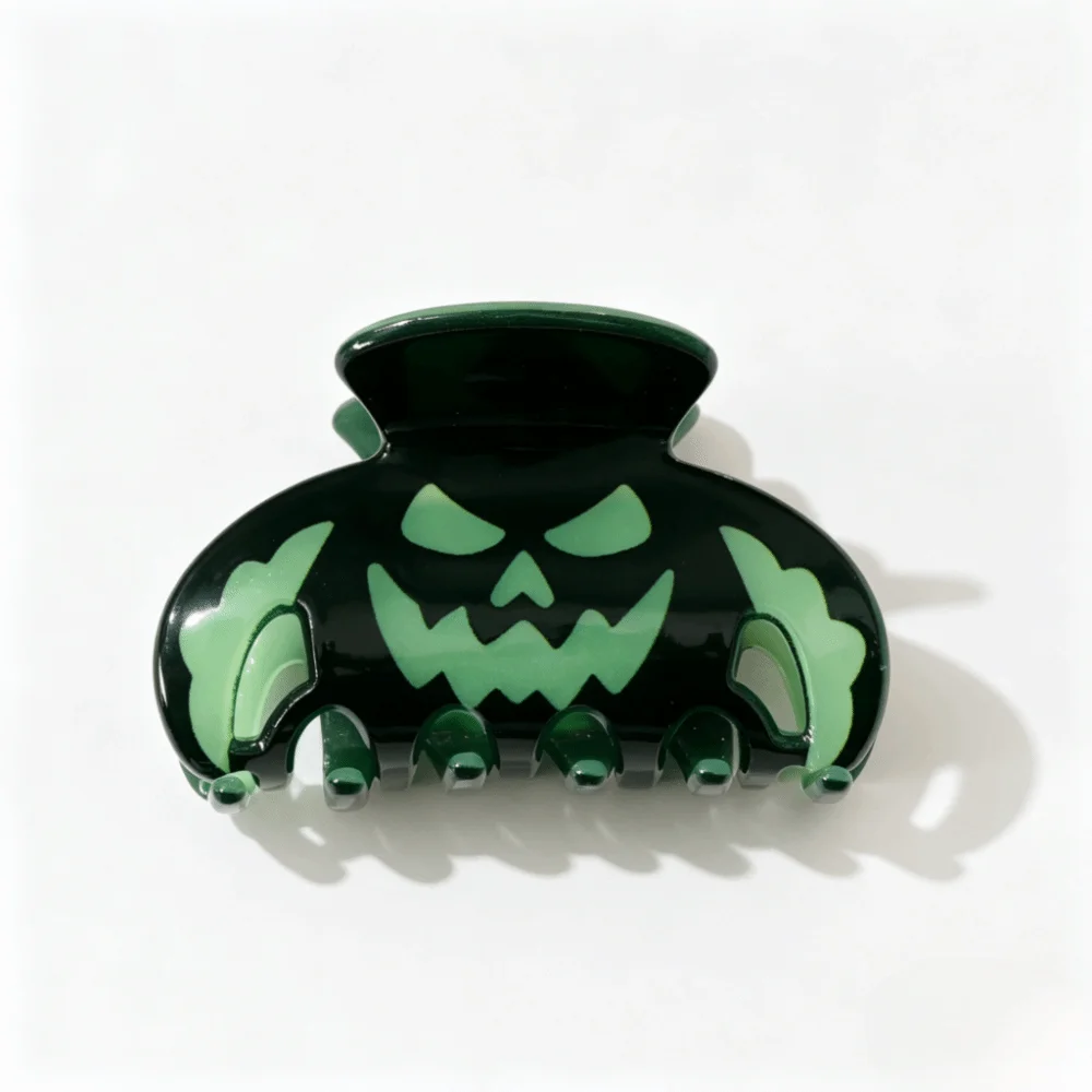 Gift Luminous Halloween Hair Claws Gothic Glow Dark Halloween Jaw Clips Unique for Thick Hair Skull Claw Halloween