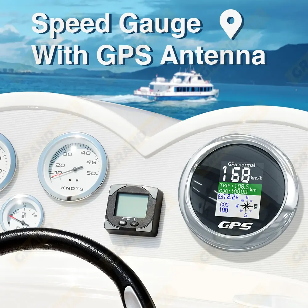 Compteur de vitesse GPS numérique avec antenne GPS, bateau marin, voiture, yacht à moteur, écran TFT, étanche, odomcirculation, voyage réglable, ODO COG