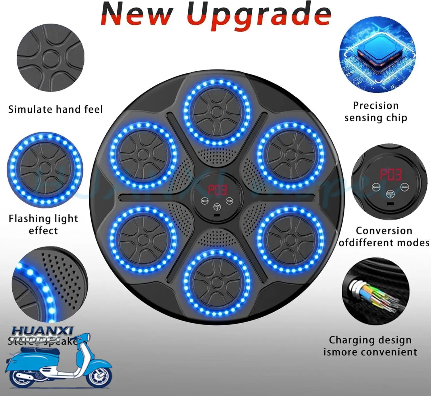 Upgrade Intelligent Music Boxing Machine for Adults & Kids, LED Display & Smart Bluetooth, Wall Mounted Boxing Trainer for Home, Indoor and Gym Use, Have Fun view 5