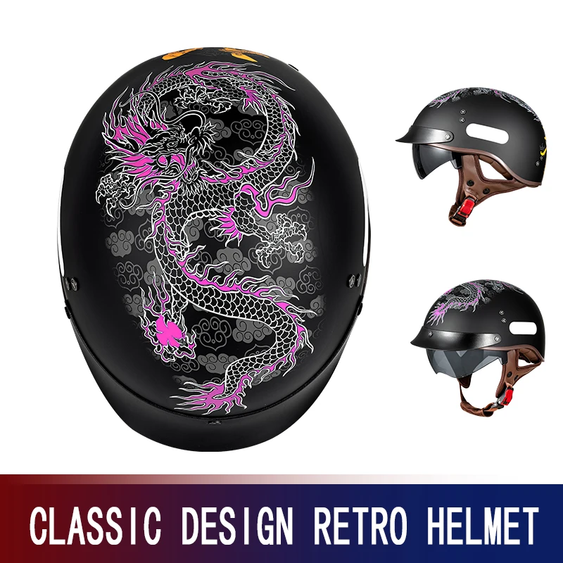 

Hot summer motorcycle helmet men's cruise pedal cool day American safety certification half helmet gourd ladle helmet four seaso