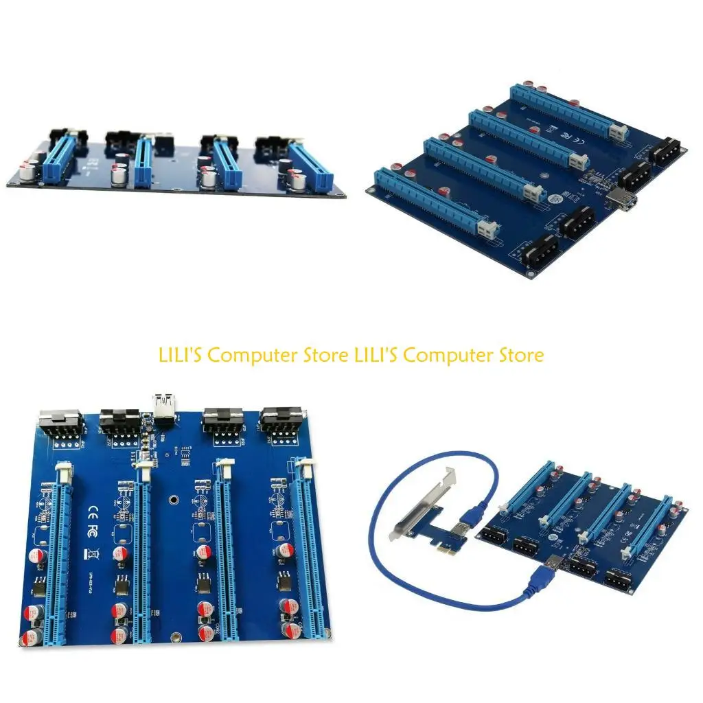 

A52B PCI-E Adapter Card PCI-E to PCI-E X16 Expansion Converter Card with USB3.0 Power Cable for Mining Miner BTC Eth