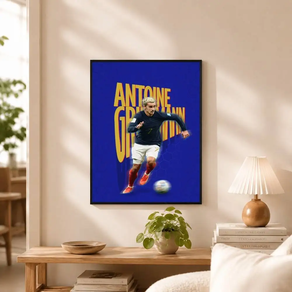 Football star A-Antoine Griezmann  Poster Waterproof Wall Art Sticker For Bar Living Room Vintage Decor High Quality Print Gift