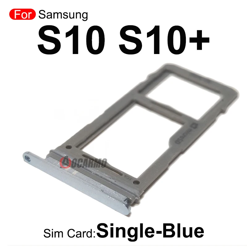 Nero blu argento singolo + doppio vassoio Sim Slot per scheda SIM MicroSD per Samsung Galaxy S10 Plus S10 + S10E parte di ricambio