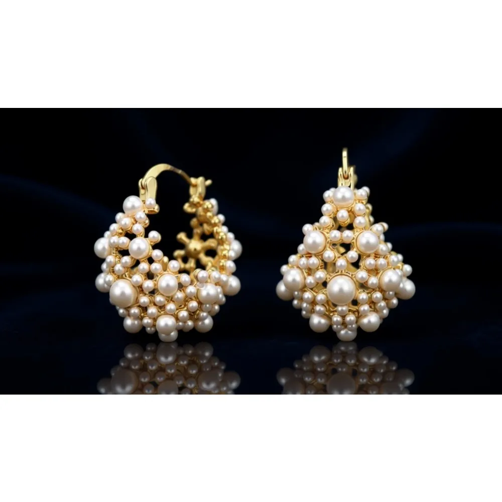 

Модные маленькие золотые серьги-кольца с жемчугом для женщин: минималистичные, легкие, для повседневной носки, можно носить в несколько слоев